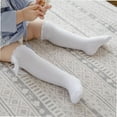 thumbnail image 2 of Baby Knee High Socks Newborn Infant Toddler Kids Socks Girls Uniform Leggings Dress Sock Long Cotton Stockings, 2 of 4