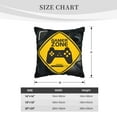thumbnail image 7 of Velvet Decorative Throw Pillow Covers Set of 2, Soft Square Cushion Cover with Invisible Zipper Gamer Zone Warning Printing, 20"x20", 7 of 7