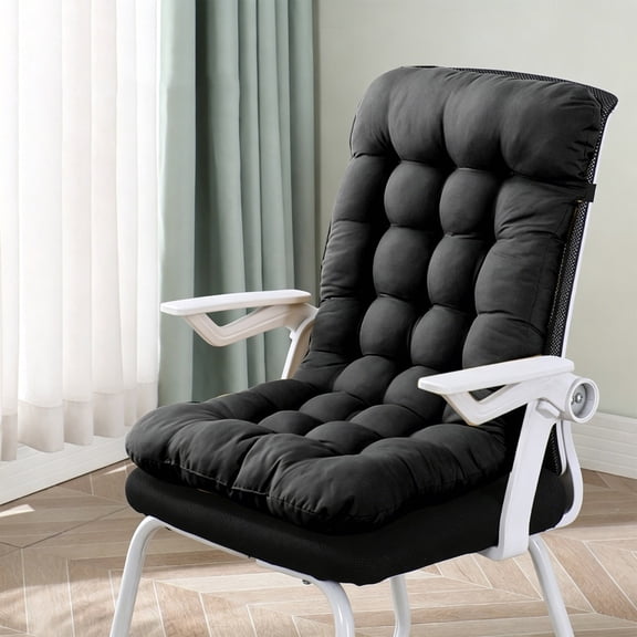Hvmvliv Integrated Rocking Chair Cushion with Seat and Backrest,11.8X27.6in Seating Cushions with Ergonomic Support,Comfortable for Long Sitting for Garden,Home,Office and Gaming Black-S