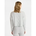thumbnail image 3 of No Boundaries Cable Knit Pullover Sweater, Lightweight, Women’s, 3 of 5