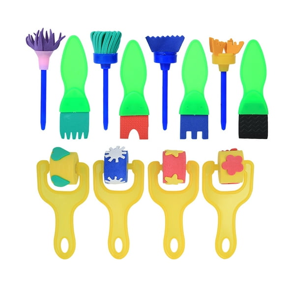Foam Paint Brushes, Lightweight With Plastic Handle Durable Sponge Paint Brush, For Kids Painting Style 2