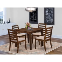 East West Furniture Oxford 5 Piece A Dining Table Set in Walnut Finish
