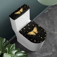 thumbnail image 2 of COEQINE Toilet Lid Cover and Toilet Tank Cover, Breathable Durable Easy Installation Toilet Cover 2 Piece Set for Home Bathroom Decoration, Gold Butterfly Star Black, 2 of 7