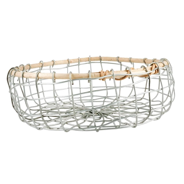 Cesta de frutas de cocina, soporte para fruteros, cesta tejida de alambre, centro de mesa de hierro 26cmx9cm