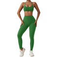 thumbnail image 1 of Conjuntos de entrenamiento for mujeres 2 piezas de talle alto sin costuras con sujetador deportivo acolchado conjuntos de ropa de gimnasio, 1 of 7