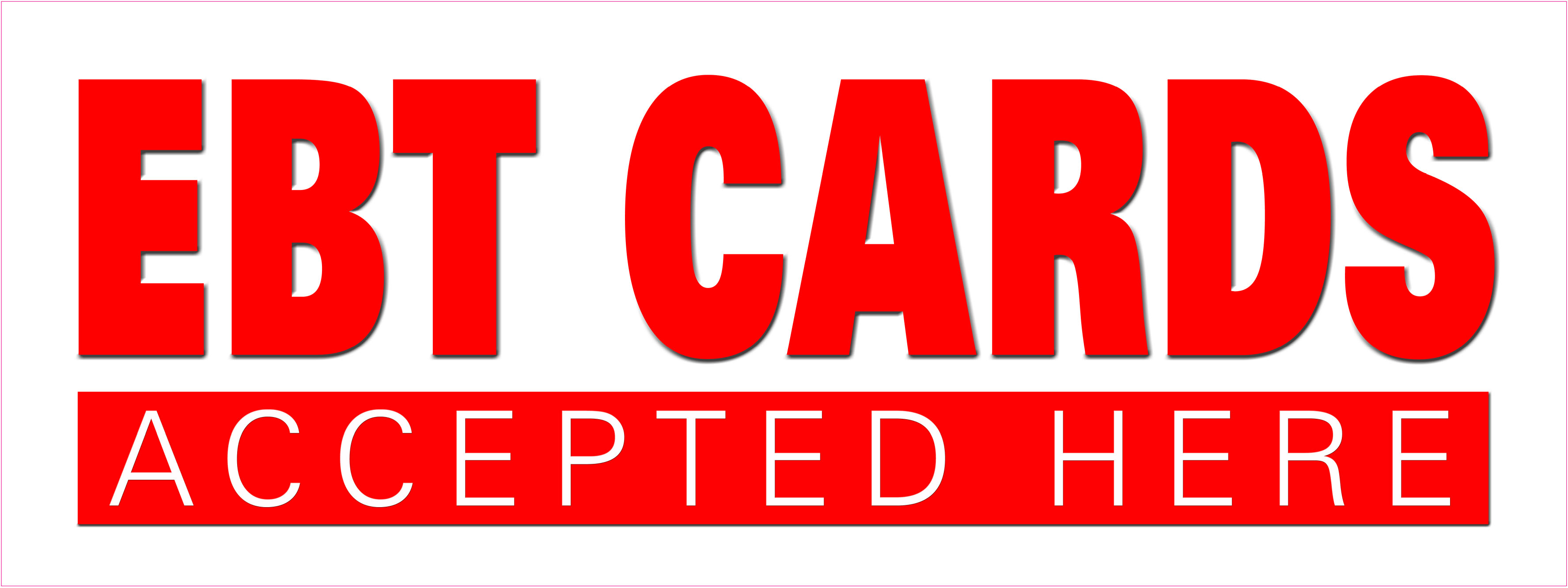 12" EBT CARDS DECAL sticker wellfare bank cards accepted here food