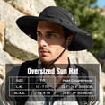 thumbnail image 2 of Plus Size XXL Sun Hats for Men, Wide Brim Lightweight & Mesh Breathable Summer UV Protection UPF50+ Waterproof & Quick Drying Foldable Bucket Boonie Safari Hats Outdoor Fishing Hiking Beach(Black), 2 of 7