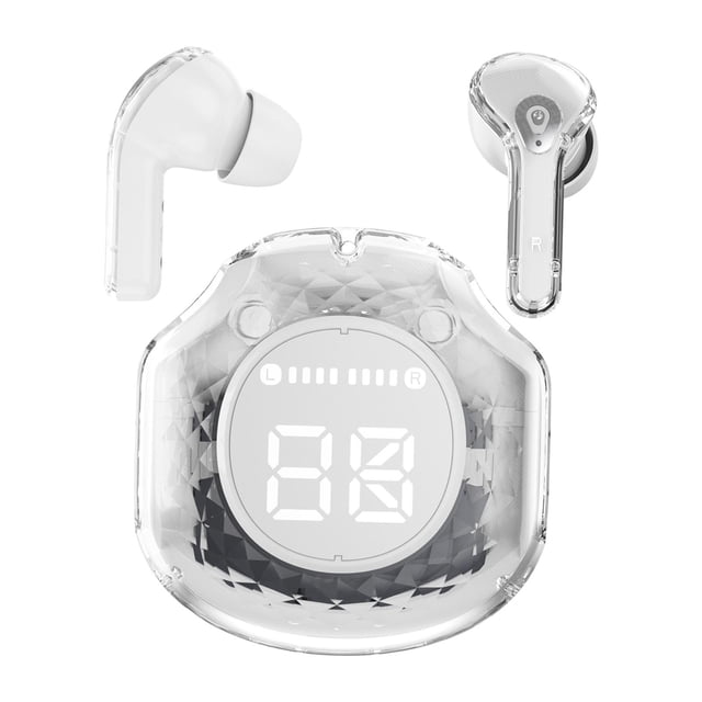 Auriculares Bluetooth 5.3 Hugo Auriculares de entrenamiento Pantalla LED Blanco