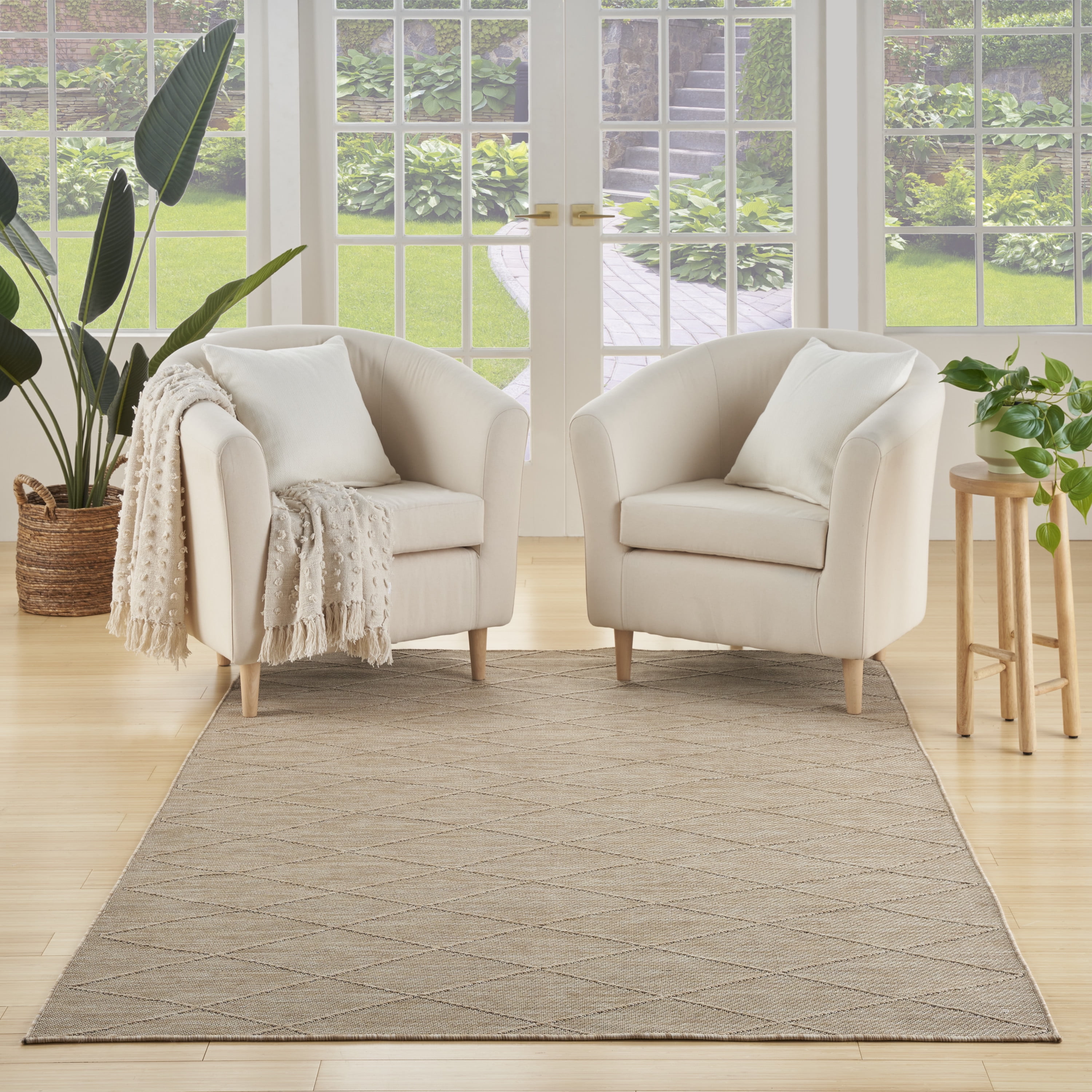 Nourison Practical Solutions Indoor/Outdoor Natural 6' x 9' Area Rug (6x9)