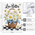 thumbnail image 3 of 2 Pcs Funny Kitchen Towels,Live Better Daisies Basket Butterflies Bees Microfiber Dish Towels,Kitchen Tea Towels,Kitchen Towel Set (18" X 26"), 3 of 3