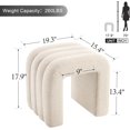 thumbnail image 2 of Flouki Ottoman Foot Stool with Channel Tufted, Small Ottoman Bench for Entryway, Modern Vanity Stool Chair, Upholstered Foot Rest Extra Seat for Living Room (Beige Linen), 2 of 15