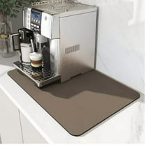 Coffee Mat - 12" × 19”Coffee Bar Mat | Coffee Bar Accessories Fit Under Coffee Maker Espresso Machine | Absorbent Hide Stain Rubber Backed Dish Drying Mat for Kitchen Counter Brown