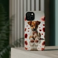 thumbnail image 4 of DistinctInk Tough Case for Apple iPhone 15 (6.1" Screen), Compatible with MagSafe Charging - Valentine's Day Portuguese Podengo Pequeno Puppy, 4 of 6