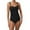 Black, variant on EHRWE Women's One Piece Swimsuits Ladies Fashion Sexy Pleated Slim Fit Bikini Solid Color Vacation Swimwear Beach Outfits