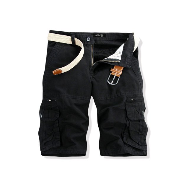 xiaxaixu Men Cargo Shorts, Button Zipper Closure Solid Summer Shorts Streetwear with Pockets