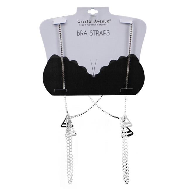 Rhinestone Bra Strap 1 Row Silver