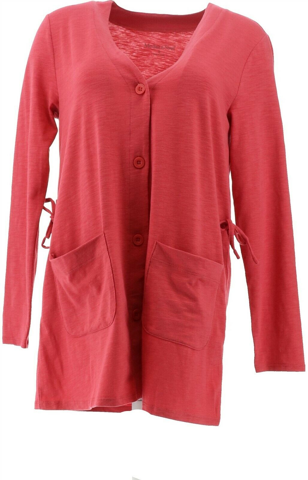 Gathered-Back Cardigan Pockets Women's 