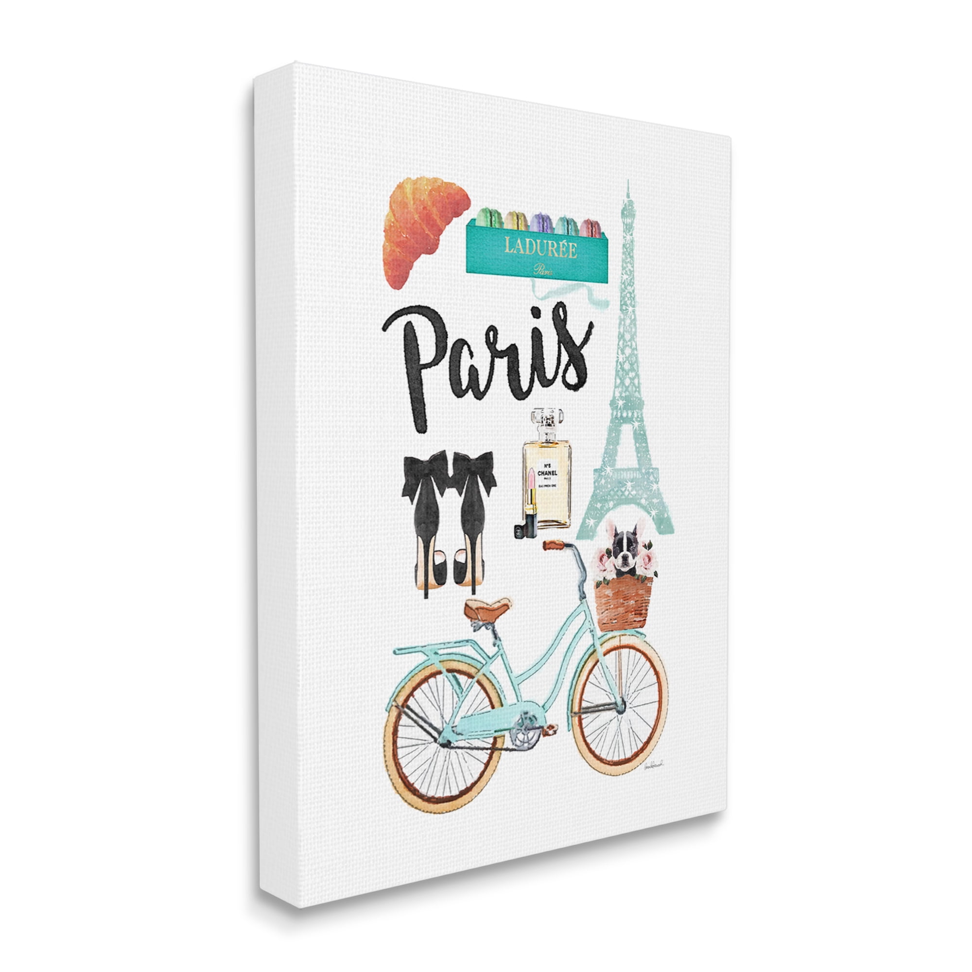 Stupell Industries Paris Glam Travel Town & City Painting Gallery Wrapped Canvas Art Print Wall Art, 16 x 20