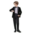 thumbnail image 2 of Boys Suits Slim Fit 4 Piece Formal Dresswear Suit for Kids Tuxedo Wedding Set Toddler Boy Dress with Vest Shirt Pants and Tie Black 7-8 Years, 2 of 7