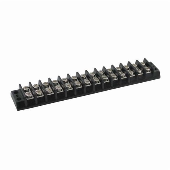 Terminal Strip, 14 Pole, 2 Row, 20 A, 300 V AC, 12 AWG, Screw Termination