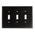 thumbnail image 1 of Monarch Abode 19109 Hand Hammered Switch Plate, 3-Gang, Matte Black, 1 of 3