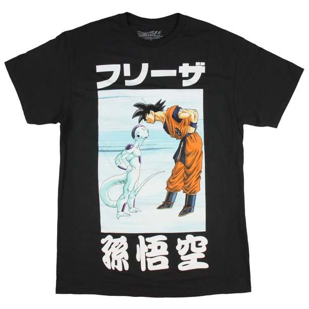 Real Deal Sales Dragon Ball Z Shirt Men S Goku Vs Frieza Staredown Adult Anime Manga T Shirt Walmart Com Walmart Com