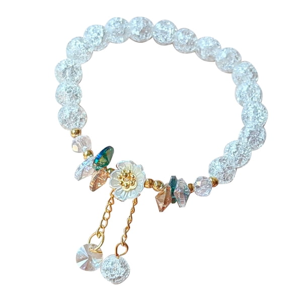 Pulsera de cristal de la flor de los cabritos con la joyería fina ajustable de cristal para las muchachas