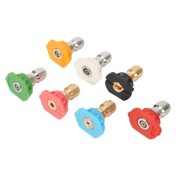 7Pcs 1/4Inch Pressure Washer Spray Tips Nozzles High Power Kit Quick Connect Set 4000 Psi Garden Cleaner Power Tools Accessories