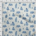 thumbnail image 4 of oneOone Cotton Flex Dusty Blue Fabric Bear Quilting Supplies Print Sewing Fabric By The Yard 40 Inch Wide, 4 of 6