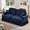 Blue, variant on Mid Century Oversized Large Two Seater Sofa Couch with Flared Arms and Removable Ruffles Pleats Skirts and Spindle Legs, Comfy Chenille Two-Seat Love Seat Sofa for Living Room, Light Coffee