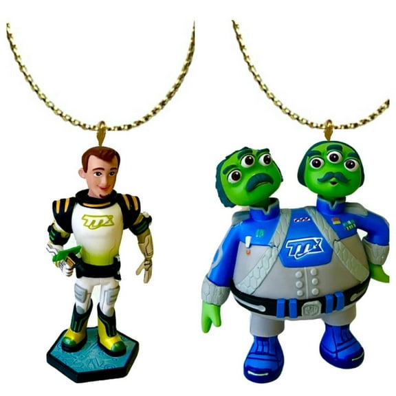 Miles From Tomorrowland Watson Crick Galactech & Leo Ornament Set 4” PVC Figure New