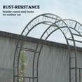 thumbnail image 4 of Outsunny 7.4ft Steel Garden Arch with Gate, Garden Arbor Trellis for Climbing Plants Roses Vines, Wedding Arch Stand for Outdoor Lawn Backyard, Black, 4 of 9