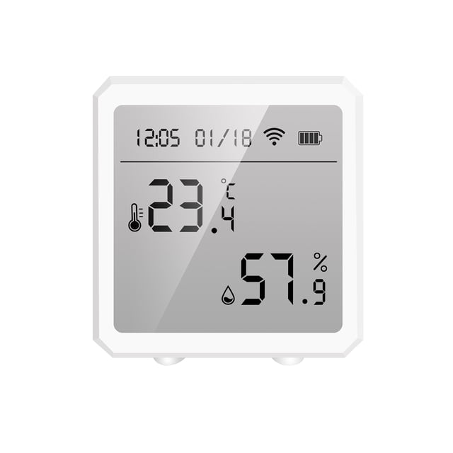 Sensor,Tiempo de Visualización Del Sensor Del Detector de Temperatura Y Humedad Inteligente Wifi Tuya Tomshoo Sensor