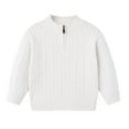 thumbnail image 4 of KAUOD Boys Ribbed Sweater Cropped Zipper Long Sleeve Knit Pullover Sweater Kids Plain Soft Warm High Collar Tops Clothes, 4 of 9