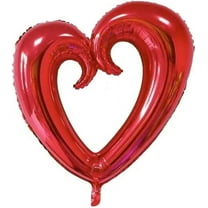 PMU Heart Shaped 24 Inch Open Center Mylar Balloon, Red Pkg/10