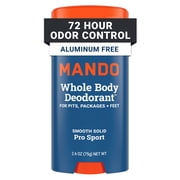 Mando Whole Body Deodorant Stick for Men, Aluminum-Free, 72-Hour Odor Control, Pro Sport, 2.6 oz