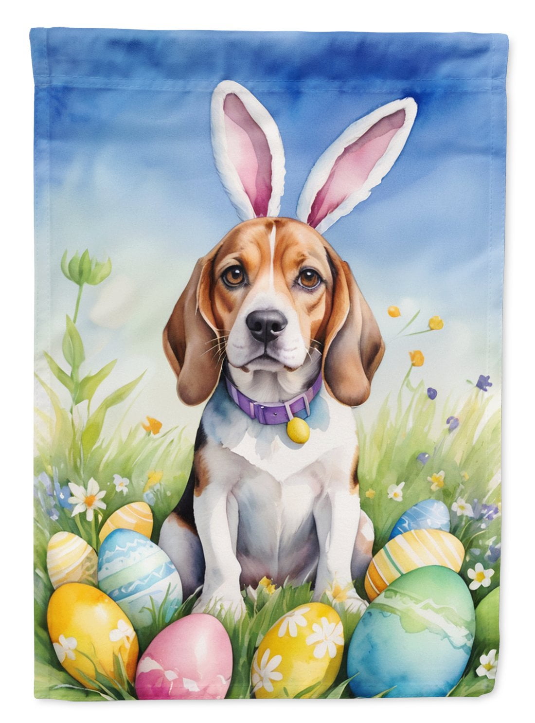 Dalmatian Easter Egg Hunt Garden Flag