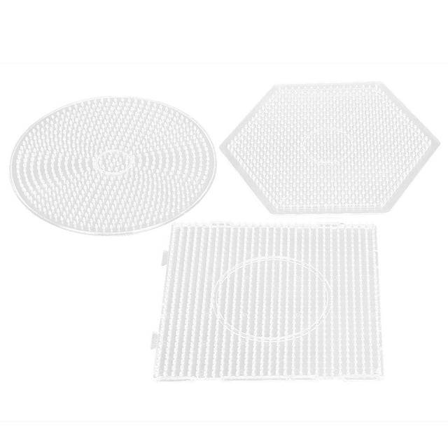 Kids Beads Craft Board, Hand-Made Tool Fuse Beads Pegboard Square + Round + Hex for DIY Hand-made Beans for Hand-made Work