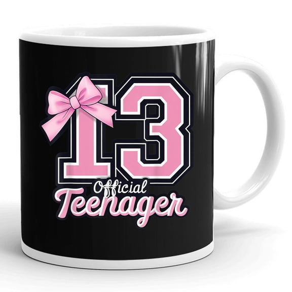 13 Year Old Official Teenager 13th Birthday Gift Ceramic Mug 11oz (White;11oz)