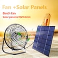 thumbnail image 1 of Ventilador Solar Ventilador Solar Mini ventilador alimentado por panel solar de 7 W, 6 V y 8 pulgadas para casa de perro al aire libre, 1 of 8