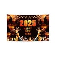 thumbnail image 1 of 2025 New Year Banner Decoration 115x180cm Polyester Fabric Festive Party Background with Metal Rings, 1 of 3
