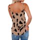 thumbnail image 3 of Top con tirantes finos para mujer, cuello en V, sin mangas, estampado de leopardo, Top informal de verano fresco a la moda, color caqui S, 3 of 5