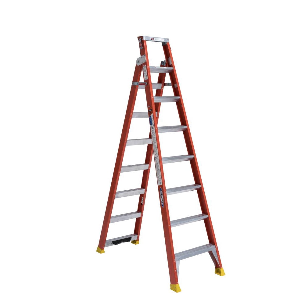 Dual Purpose 2IN1 Fiberglass Ladder 7' Step, 16' Ext.
