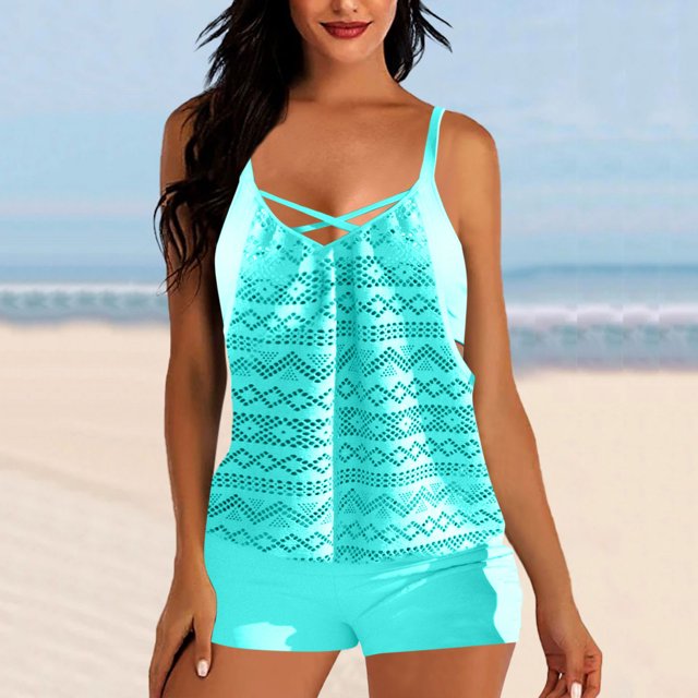 FcBaudy Womens Swimsuits Bathing Suit for Women Plus Size Swimsuit for Women Women Fashionable Solid Color Hollow Suspender Split Swimsuit Suspender Conservative Swimsuit Women Swimsuit