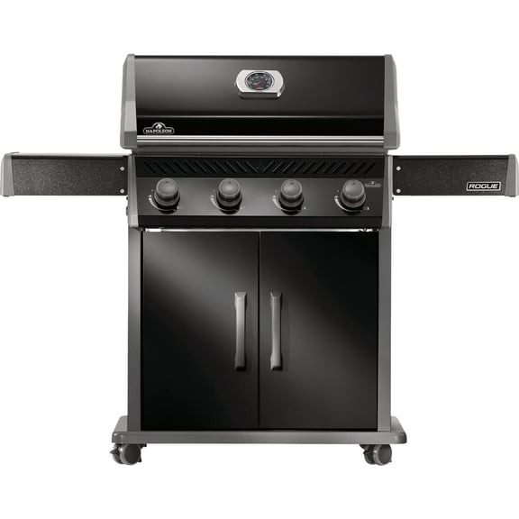 Napoleon Rogue 525 Propane Gas Grill, Black, Stainless Steel Grids, Durable 4-Burner Grill
