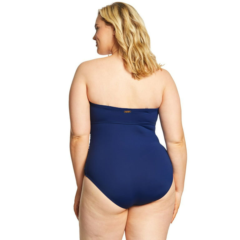 Overskrift engagement Melankoli Ralph Lauren Women Plus Size Twist Bandeau One-Piece Swimsuit Navy 16W -  Walmart.com