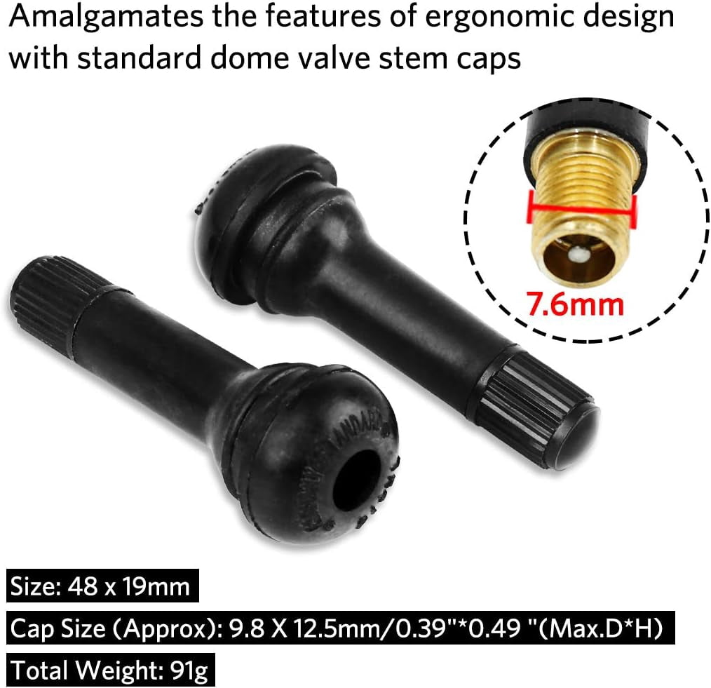 10PCS TR414 Tire Rubber Valve Stem Snap in Valve Stems Caps Black for Cars Trucks Motorcycles