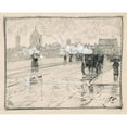thumbnail image 2 of Childe Hassam 18x15 Black Ornate Wood Framed Double Matted Museum Art Print Titled - Rainy Day, Boston (1886), 2 of 5