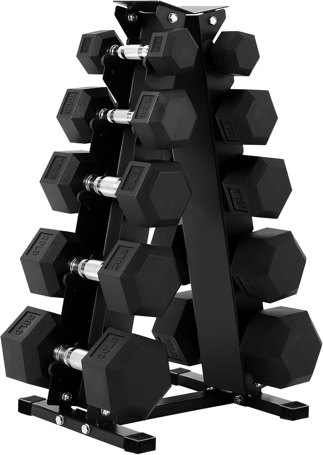 OUTGOODS Dumbbell Rack Stand Only, A-Frame Weight Storage Organizer, Black Powder-Coated