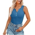 thumbnail image 2 of YanHoo Crop Tank Tops for Women Ribbed Knit Button Down Sleeveless Fitted Tank Tops Girls Y2K Cute Going Out Crop Tank Tops Casual Solid Basic Camis Henley Shirts, 2 of 9